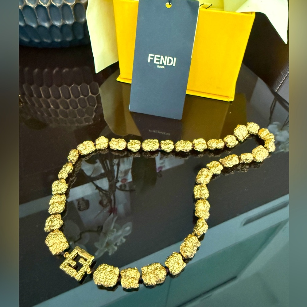 LOT 2108 BRAND NEW 18K gold plated FENDI necklace